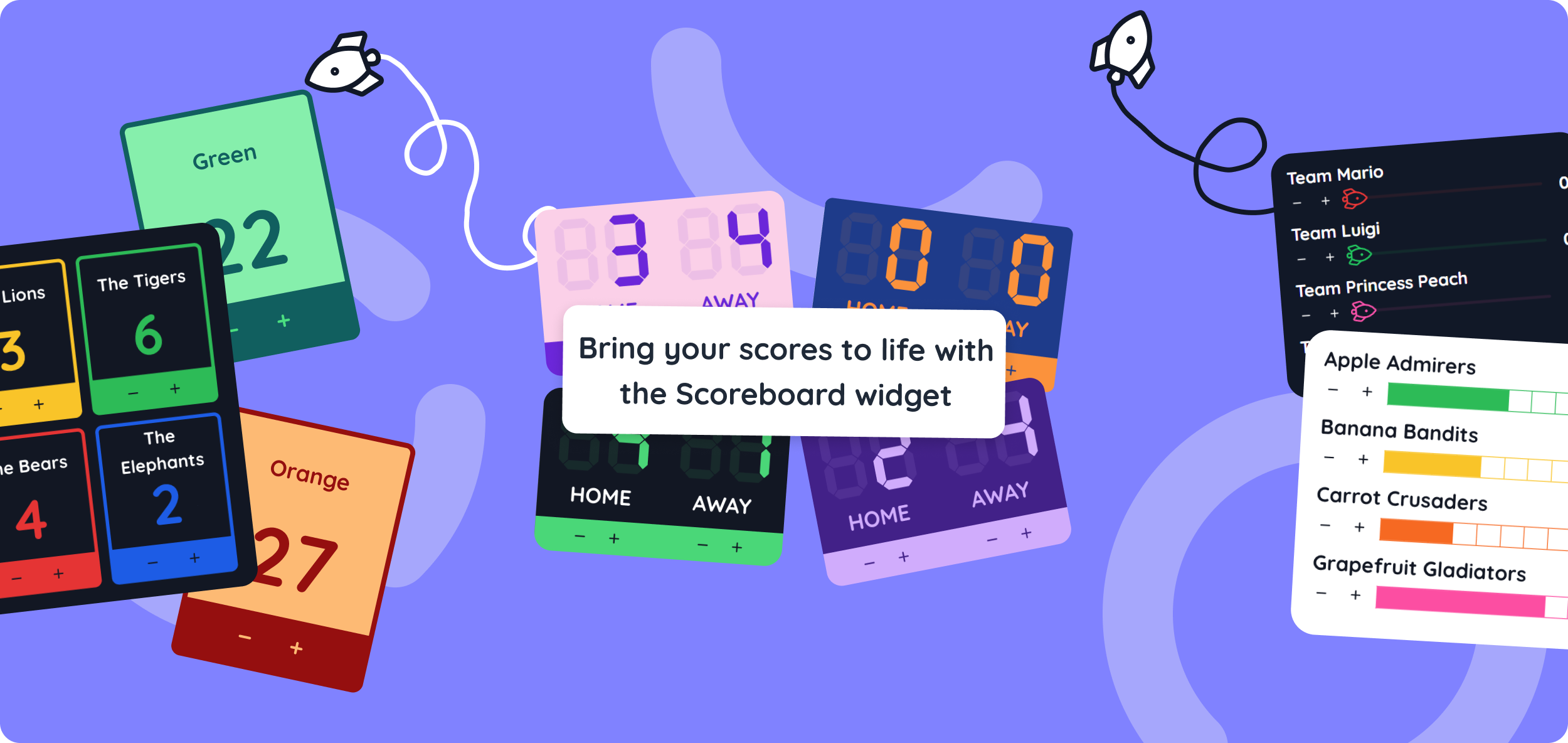 You can now track scores in Classroomscreen in three different formats; Home & Away, Points and Race.