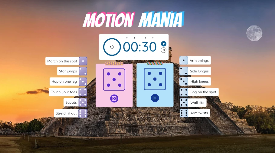 This brain break called 'Motion Mania' is perfect for getting your students energized and moving!
