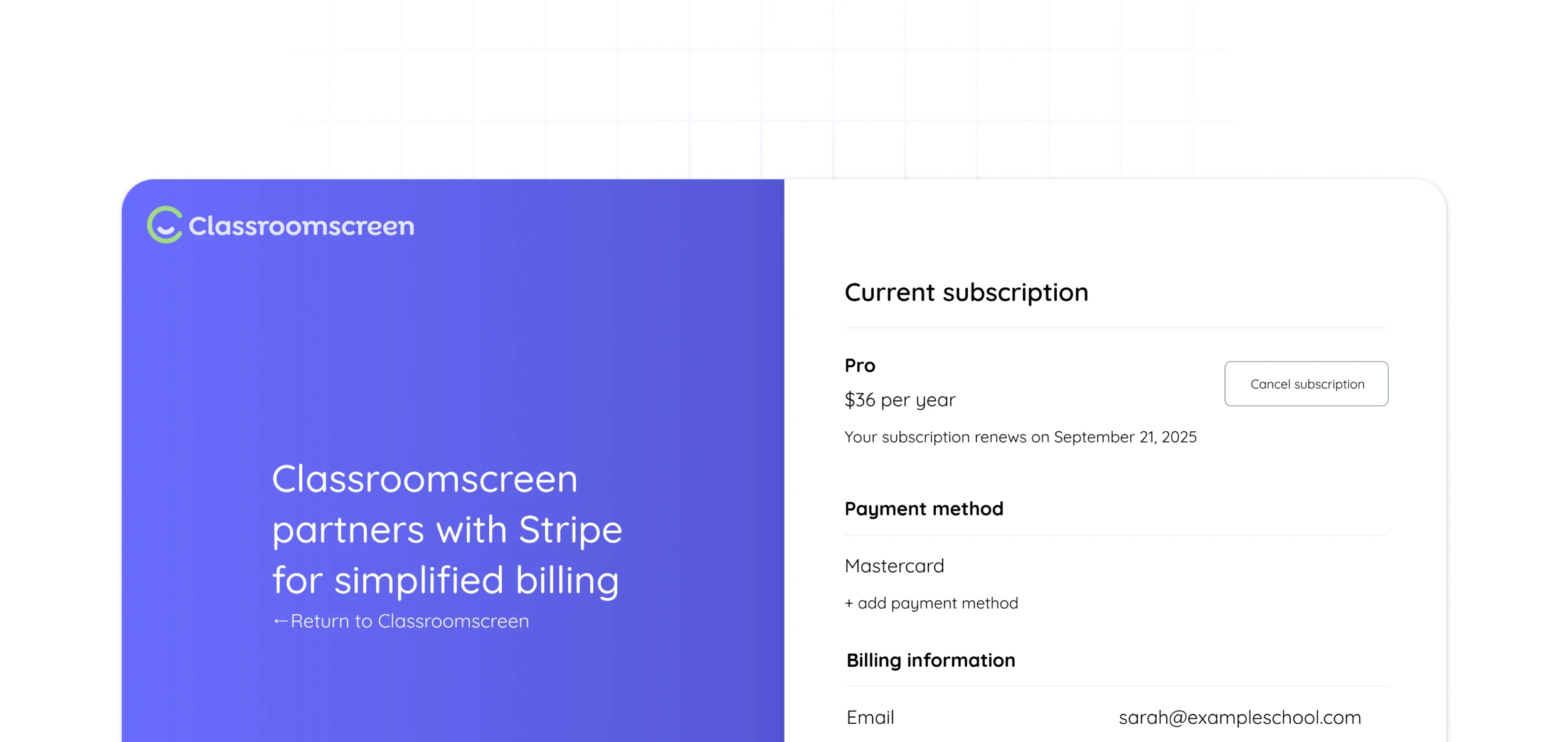 Manage subscriptions
