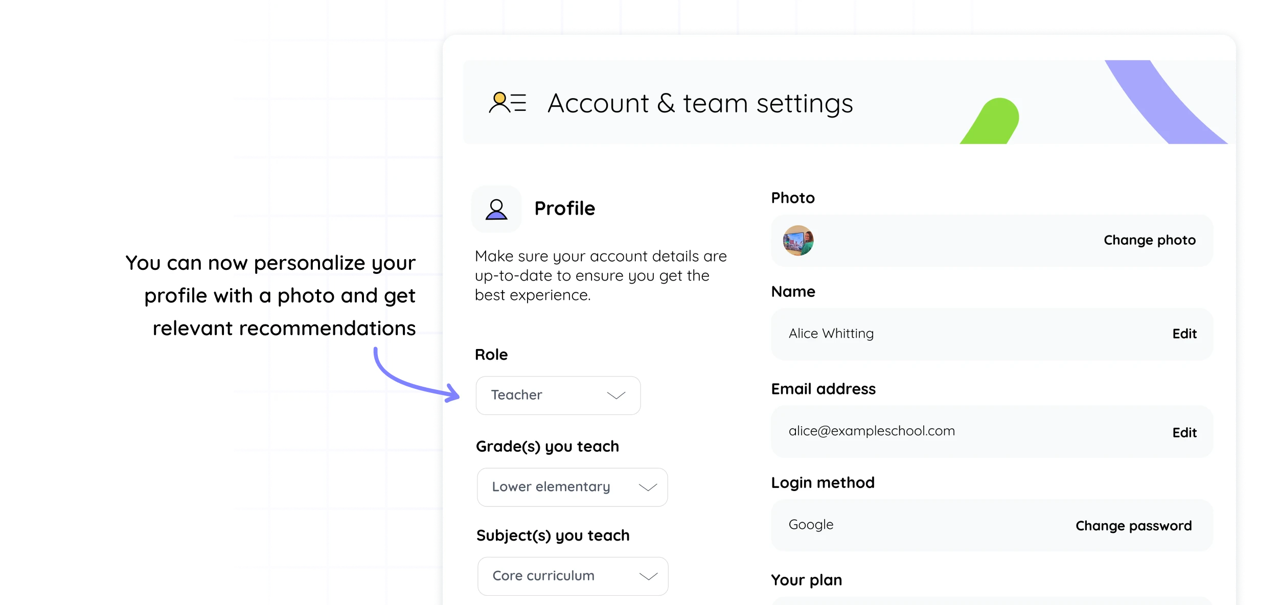 Account & team settings