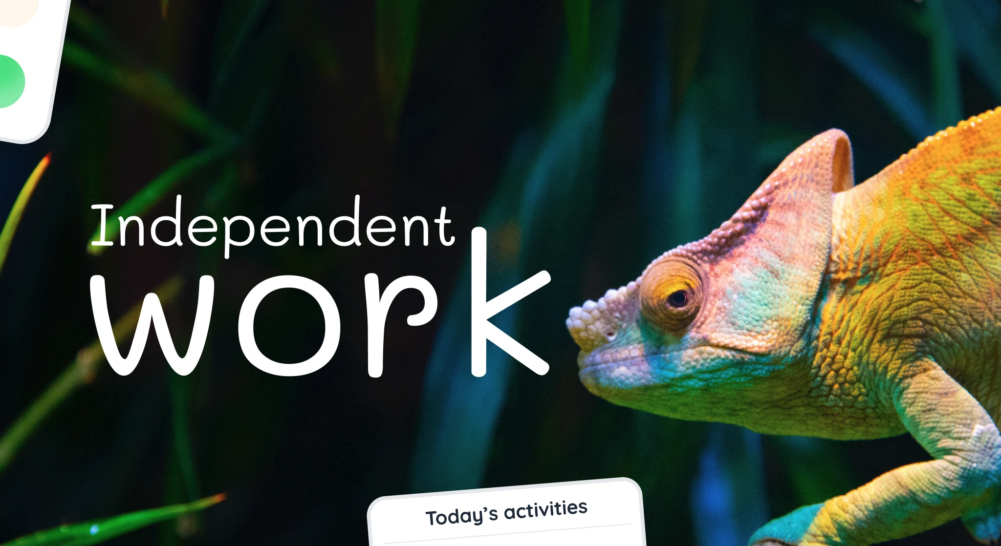 Thumbnail image with the text ‘Independent work’ displayed in bold, centered on a clean, colorful background representing a calm and focused classroom environment.