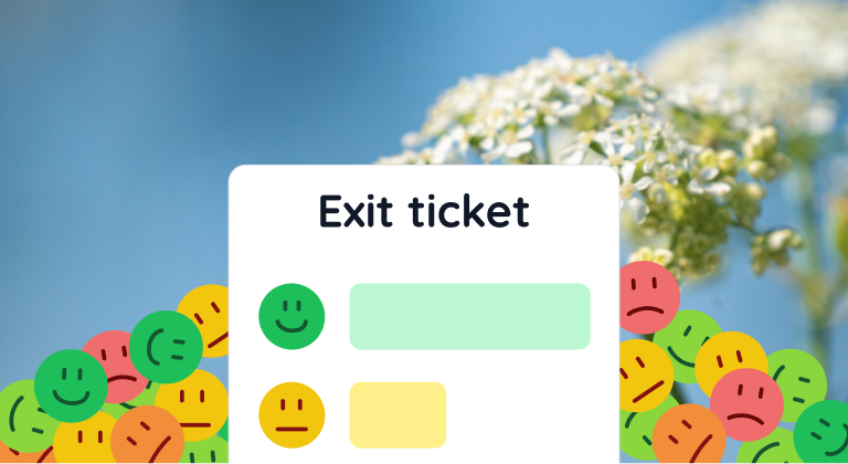 Exit Ticket – template title on a screen prompting students to reflect on their learning experience