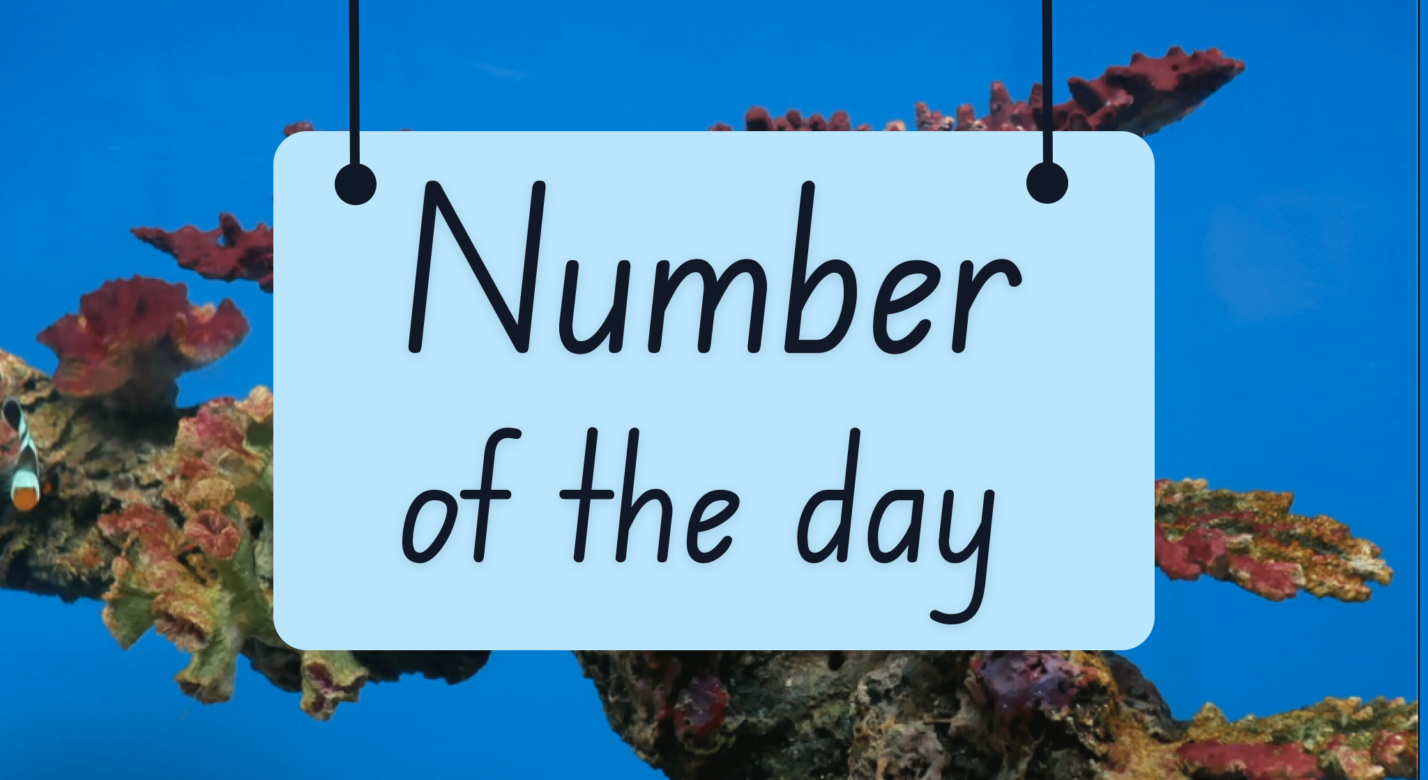 Two vibrant Classroomscreen templates with animated backgrounds displaying number of the day activities, one labeled 1–100, the other 1–1000.