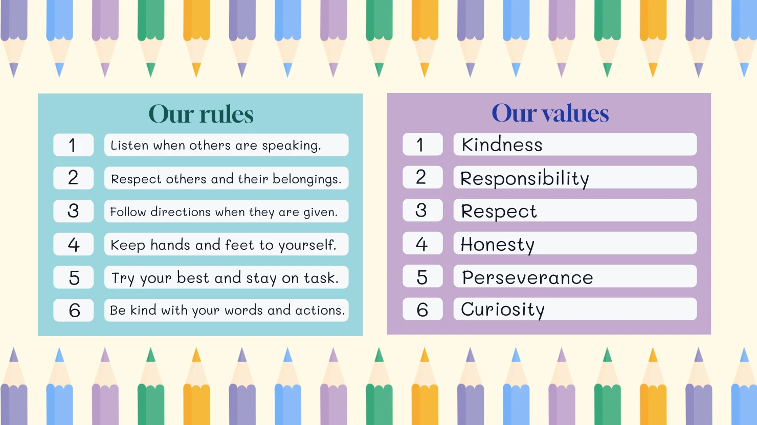 This artsy template is ideal for simple values or acronyms.