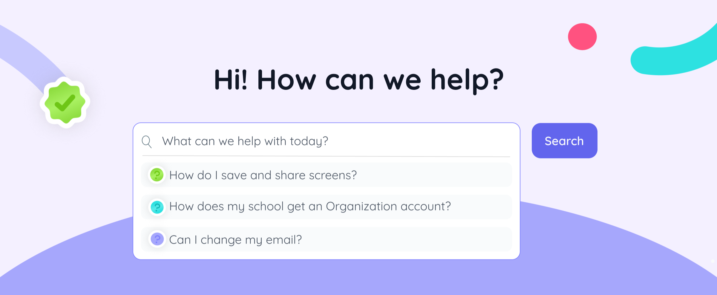 This image shows how you can find answers in our Help center.
