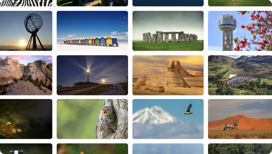 This image shows a selection of new background images available on Classroomscreen.