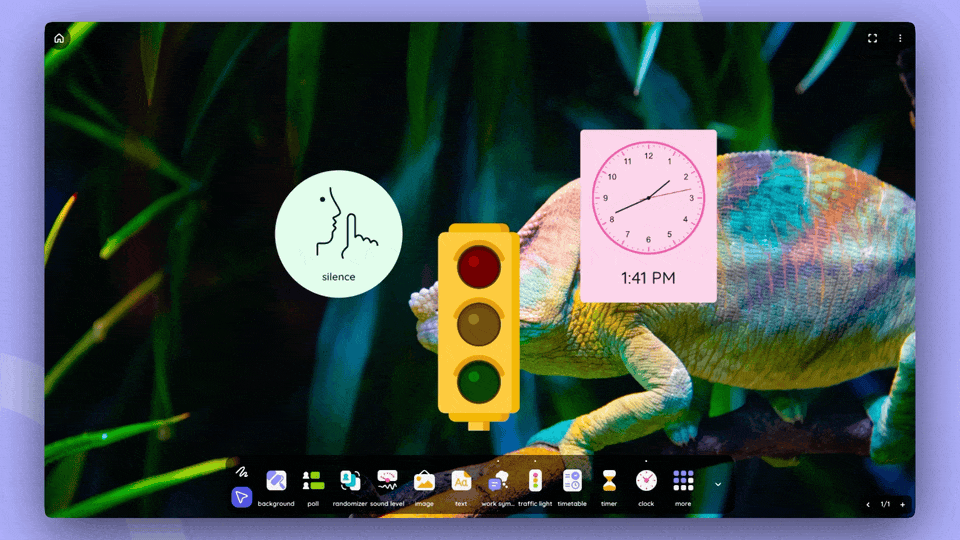 This GIF shows how the Alignment feature works on Classroomscreen.