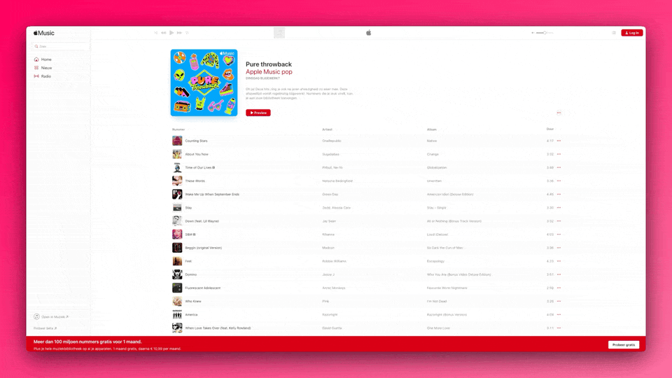 GIF showing the process of sharing an Apple Music playlist, copying the embed code, and adding it to Classroomscreen.