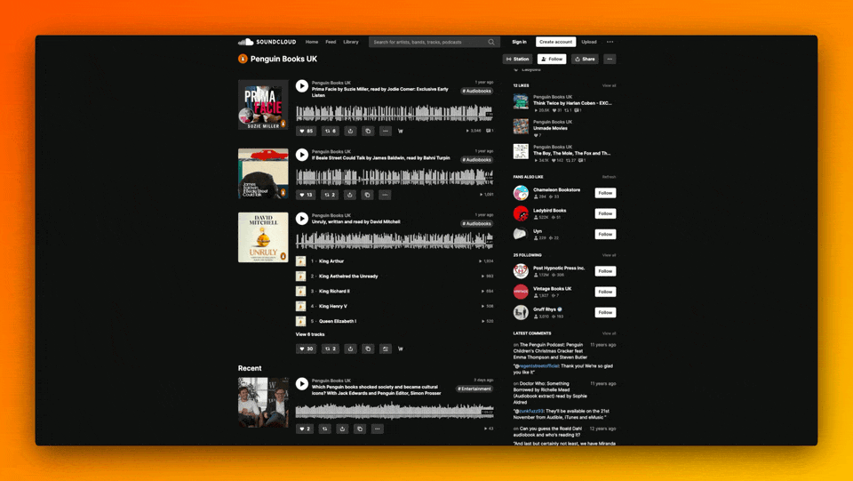 GIF demonstrating how to copy an embed code from a SoundCloud audio track and add it to the Classroomscreen Embed widget.