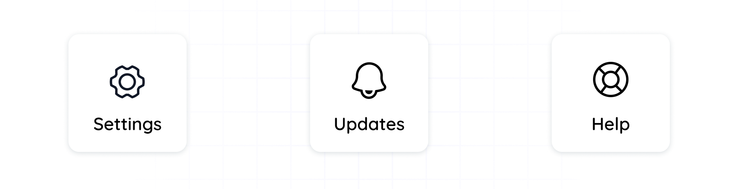 This image shows how the new Settings, Updates and Help tabs look in the Dashboard.