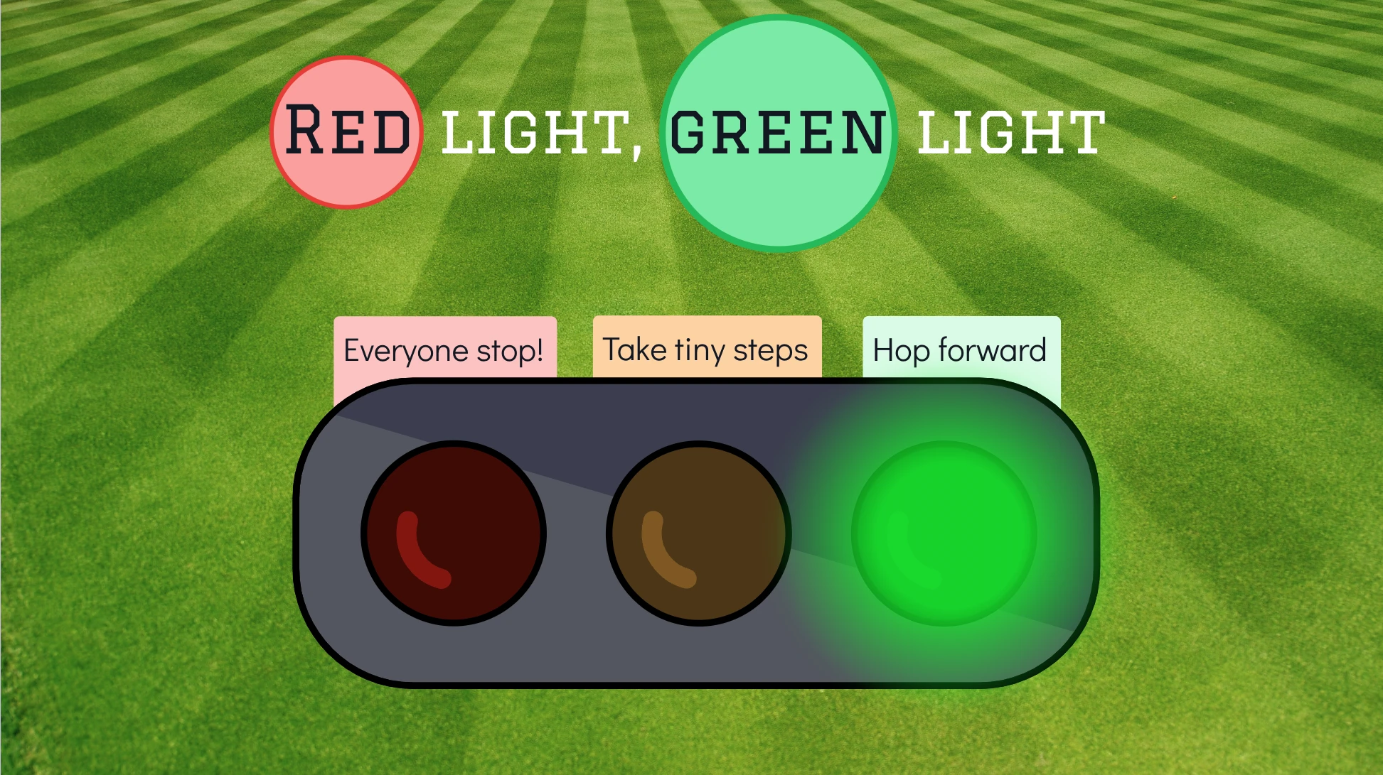 Play this movement game with the Traffic light widget